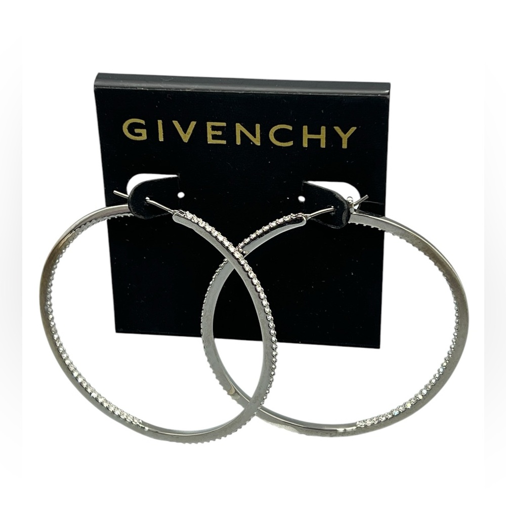Givenchy Large Silver Hoop Earrings